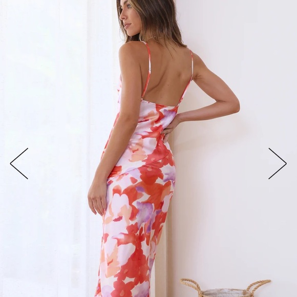 Hello Molly NWT pretty szn midi dress orange - Picture 3 of 5